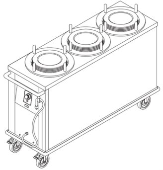 Distributeur mobile chauffant